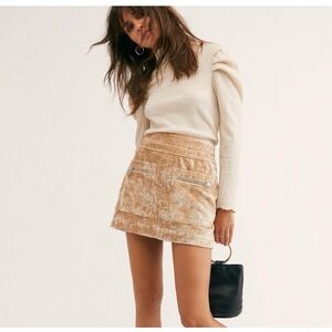 Free People Crushed Velvet Mini Skirt